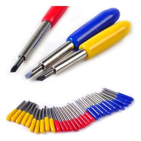 Cuchilla de rotulación Roland, accesorios para máquinas de rotulación por ordenador, cuchilla de rotulación con película reflectante autoadhesiva, ángulos de 20°, 45° y 60°, paquete de 30