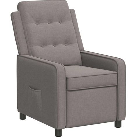Poltrona reclinabile Tortora 65 x 93 x 102 cm Tessuto vidaXL (1/5)
