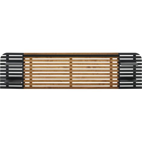 Cabecero Dama para cama matrimonio acabado cera negro fondo: 23.4 cm Ancho: 240 cm Alto: 61.9 cm (1/2)