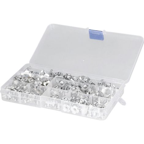 Lot de 140 écrous en T à 4 branches en acier galvanisé M3 à M8, inserts filetés pour clous d'angle de meubles. (1/5)