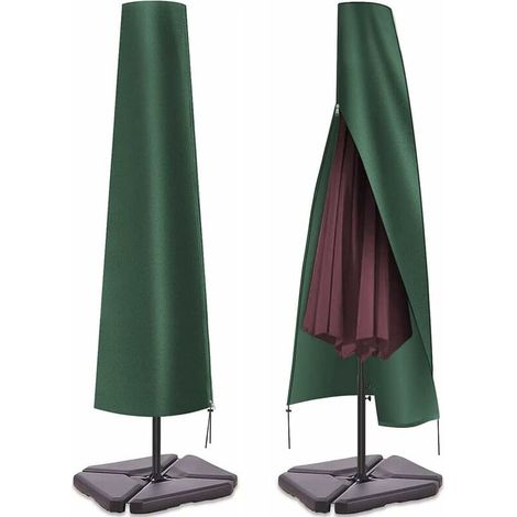 Housse de protection pour parasols jusqu'à 3 mètres de diamètre, imperméable, coupe-vent, résistante à la pluie, aux UV et à la neige. Qualité exceptionnelle. (1/5)