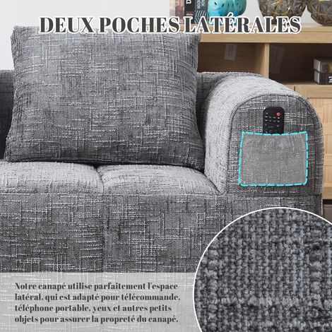 Canapé confortable pour 2 personnes. Pas besoin de montage particulier. Canapé moelleux, avec un coussin à l’intérieur. Des compartiments sur les côtés pour ranger la télécommande et le téléphone port (1/5)