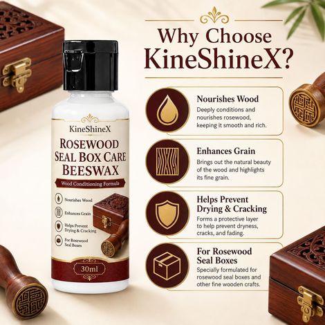 KineShineX Rosenholz-Stempelbox-Pflege: Bienenwachswachs zur Pflege und Politur von Holzstempelboxen. (1/4)