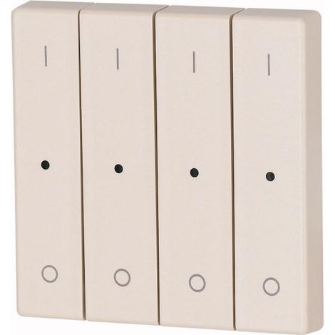 Bouton à bascule quadruple +raccord de manomètre I/0 crème EATON CWIZ-04/12-LED