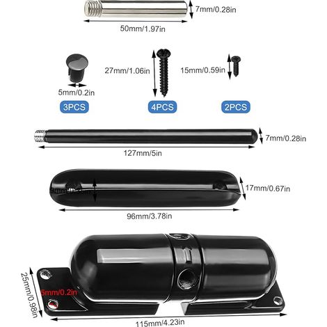 Farm Spring Door Solid Steel Hydraulic Adjustable Pull Spring Automatic Closing for Home Shop Office (1/4)