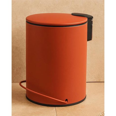Exagonshop Pattumiera 3 L soft close in acciaio rosso mattone