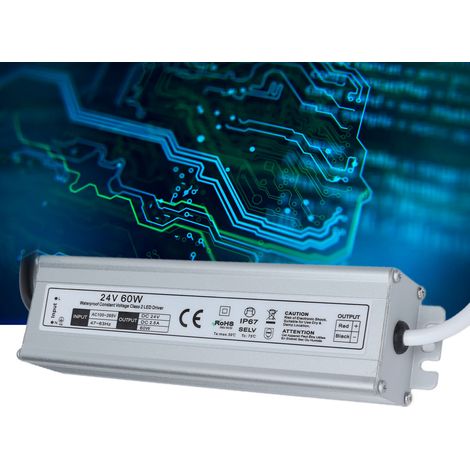 60-W-Schaltnetzteil, Schutzart IP67, wasserdicht, wasserdichte LED, Wechselstrom 100–265 V, 24-V-Ausgang nach europäischer Norm (1/5)