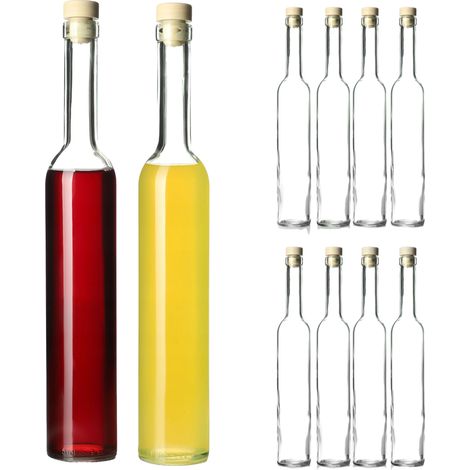 Botella de vidrio, capacidad de 500 ml, construcción duradera, tapón de corcho ecológico, resistente a los arañazos, diseño atemporal. (1/5)