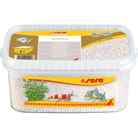 Sera Gravel White - Gravilla blanca natural (Ø 1 - 3 mm), para todos los acuarios de agua dulce y salada