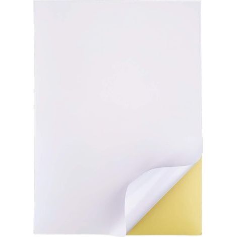 50 Feuilles A4 Papier Autocollant Imprimante Étiquettes Autocollant Blanc Mat 1 Étiquette par Feuille 210 x 297 mm (50) (1/5)