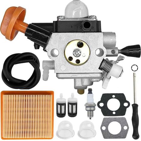 FS91 Carburateur pour Stihl FC91 FS91R FC111 FS111 FS111R FS111RX KM91 KM91R KM111 KM111R HT102 HT103 FC96 FS89 FS89R Débroussailleuse Coupe-Bordures 4180 120 0615 Carbone (1/5)