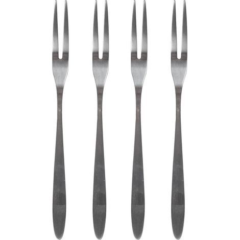 Set de 4 fourchettes à escargots en acier inoxydable argenté