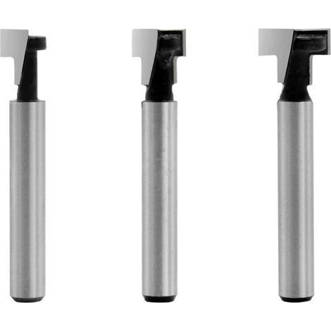 6.35mm Fraise en Rainure en T, Routeur à Rainure en T Forme Routeur Bits, 3Pcs (8/9.5/12.7mm) Queue de fraise avec Lame Fraises à Bois Pour Outils électriques Outil de Menuiserie (1/5)