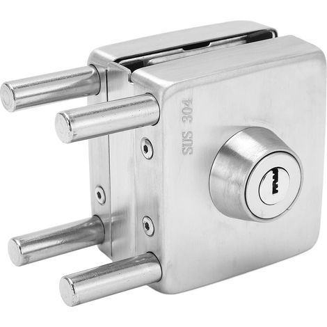 Serrure de porte en verre, serrure de porte coulissante en acier inoxydable pour porte coulissante pour porte en verre (1/5)
