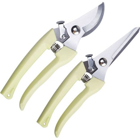 Messerschere – Astschere – Set mit 2 multifunktionalen Gartenscheren – Zum Schneiden von Blumen und Obstbäumen  - Crezuo