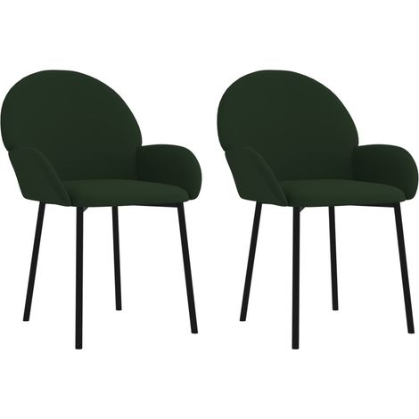vidaXL Sedie da Pranzo 2 pz Verde Scuro in Velluto (1/5)