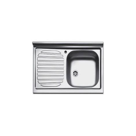Lavello inox 80 cm da mobile Cromato Gocciolatoio a Sinistra