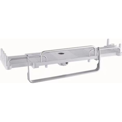 Support de douche télescopique, porte-serviettes, adapté à une barre de douche de 18 à 25 mm, blanc (1/5)