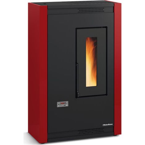 Stufa pellet ventilatailata Slim 5.1KW Luisella 5.0 bordeaux