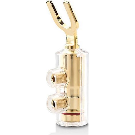 4 câbles d'enceintes avec fiche en Y plaquée or B554G, connecteur audio à vis en Y