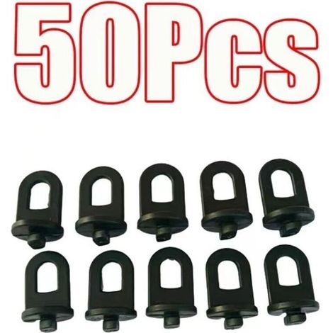 Lot de 50 clips de fixation, plastique robuste, pour serre aluminium, vigne, tissu ombrage (1/4)
