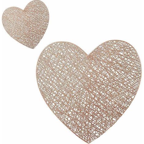 tapis De Table (or Rose)dcoratifs En Forme De Cur, Napperons De Mariage En Vrac, Napperon De Pice Matresse D'accent De Mariage Pour Mariage, Clbra (1/5)