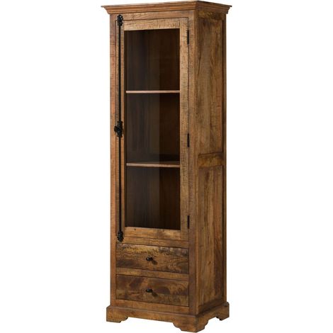Vitrine en bois de manguier huilé marron RODEZ 151