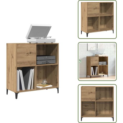 Plattenschrank Artisan-Eiche 84,5x38x89 cm Holzwerkstoff - Plattenschrank - Plattenschränke - Vinylschrank - Schallplattenschrank (1/5)