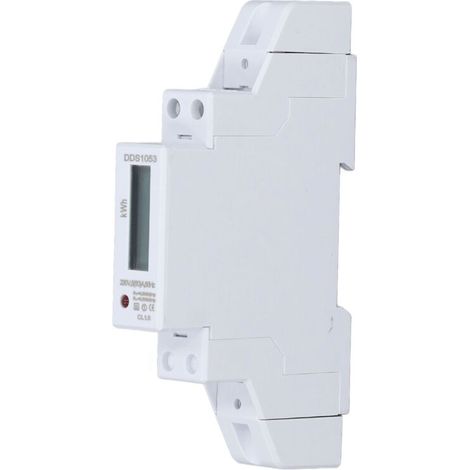 Compteur D'énergie monophasé 230 V 5 (50) A 1 P avec écran LCD, Détection Automatique, Voltmètre sur Rail Din, Tension de Puissance, Courant, Fréquence, Mesure des Données (1/5)