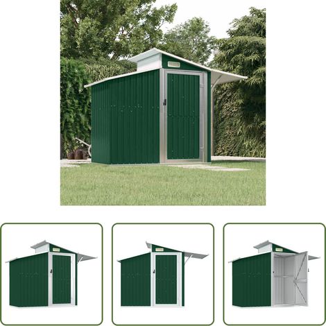Rangement extérieur -  Abri de Jardin Vert 270x130x208,5 cm Acier Galvanisé (1/5)
