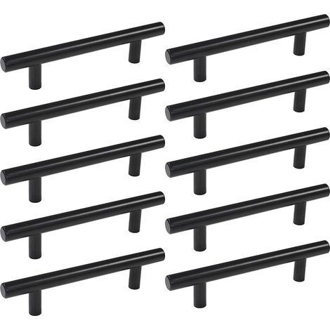 10pcs Poignée de Placard Porte de Cuisine Espacement des Trous de 192mm, Poignée Meuble Noir en Acier Inoxydable (1/5)