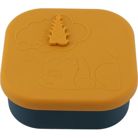 Boîte à lunch en silicone jaune, résistante aux odeurs, pour réfrigérateur et autres activités de plein air. (1/5)