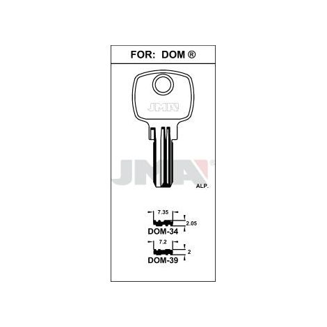 JMA llave punto jma dom-34 (caja 10) , DETALLES
Referencia            DOM-34
Para:                   DOM ®
Catálogo             CAT. LLAVES-KEYS - C.12
Clase                  CILIN