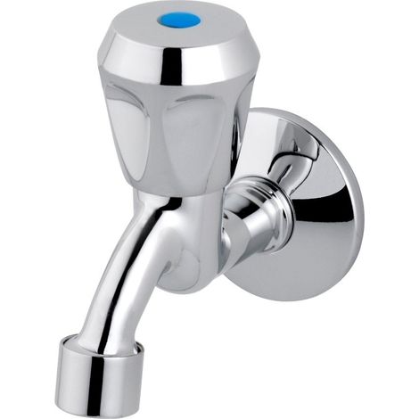 Robinet de service, eau froide, DN15 poignée plastique, laiton chromé