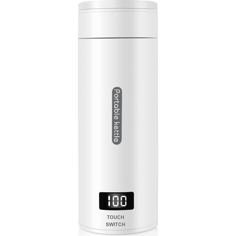 Bouilloire électrique de voyage, petite bouilloire de voyage, 220 V 300 W, chauffe-théière rapide avec réglage de la température et arrêt automatique - Blanche