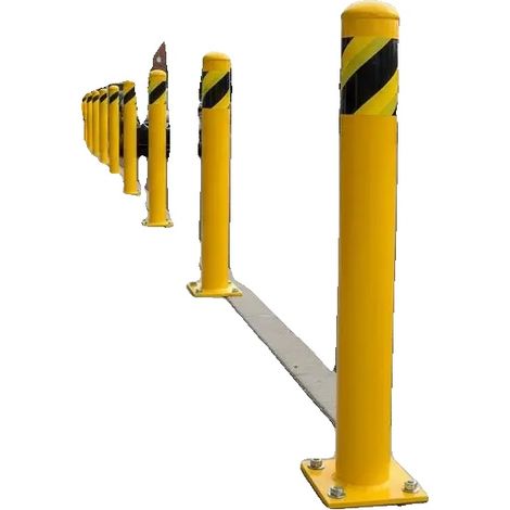 Bolardo de seguridad para aparcamiento, material resistente, visibilidad mejorada, rojo. (1/2)