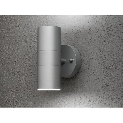 Moderne LED Up-Down Außenwandleuchte Höhe 17cm, Aluminium Grau (1/5)