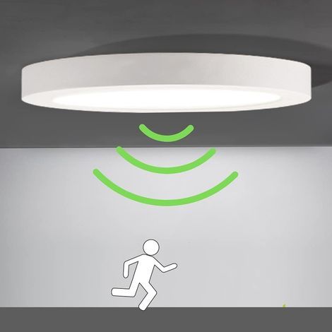 Plafonnier LED détecteur de mouvement 6000K blanc froid – 2000LM – Ø22cm – Installation facile pour balcon garage entrée couloir (1/5)