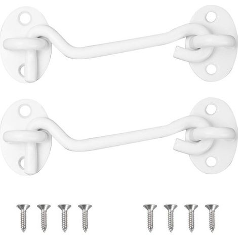 Ganci antivento con occhiello, 2 pezzi, 100 mm, bianchi (1/5)