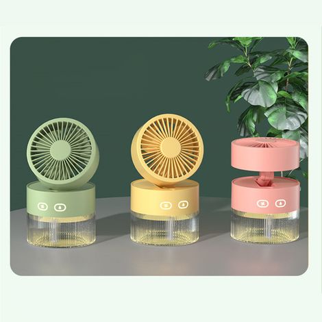 Neuer Wasserventilator, Mini-USB-Ventilator, Tischventilator, faltbar, Sprühluftbefeuchter, pfirsichrosa (1/5)