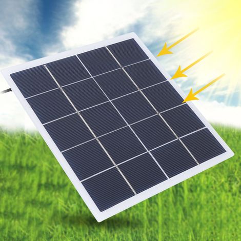 Panneau solaire polycristallin 4W 5V portable pour recharge batterie 3.7V et éclairage extérieur (1/5)