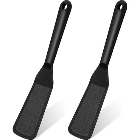 2er Set Silikon Pfannenwender Hitzebeständig & Kratzfest für beschichtete Pfannen