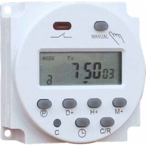 Minuterie Numérique à Relais 220V LCD Minuterie de Laboratoire Interrupteur Programmable