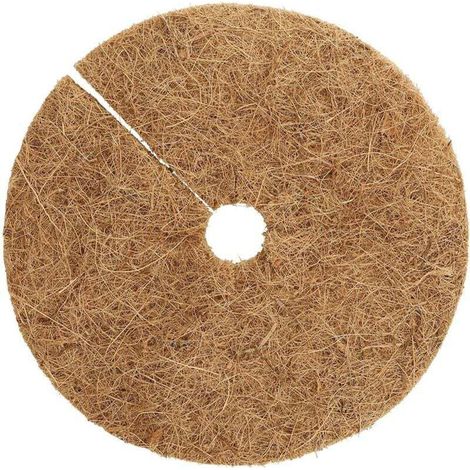 12 morceaux de tapis de cocotier pour pots de fleurs, tapis plats, tapis de noix de coco déchiquetés avec ouvertures rondes pour protéger les racines des plantes du gel et de l'hydratation