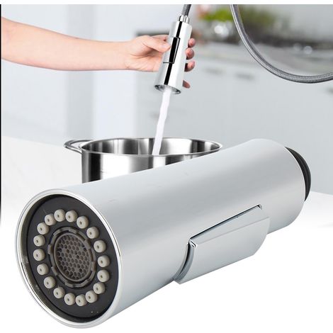Douchette extractible G1/2 pouce pour robinet de cuisine/salle de bain, buse de douche, électroplaquée (1/5)