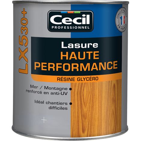 Lasure extérieure haute performance 1 L – Protection bois contre intempéries et UV – Formule renforcée en résine HES – Souplesse du film – Cecil