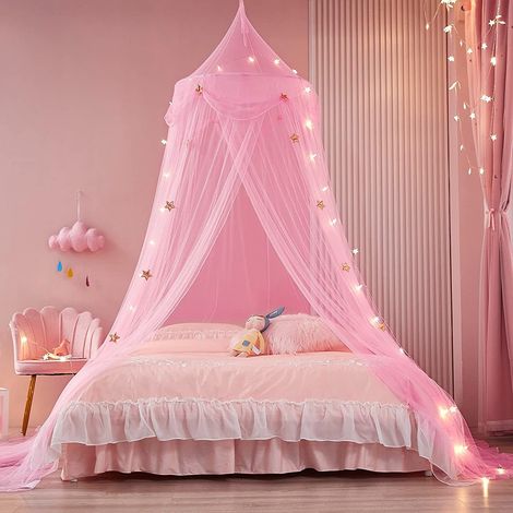 Moustiquaire - Dôme Pour Lit - Pour Lit Simple Ou Lit Jumeau - Hauteur 250 Cm - Diamètre 65 Cm - Maille Fine - Polyester - 1 Pièce (1/5)