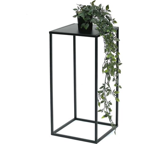 DanDiBo Blumenhocker Metall Schwarz Eckig 50 cm Blumenständer Beistelltisch 96312 S Blumensäule Modern Pflanzenständer Pflanzenhocker (1/5)