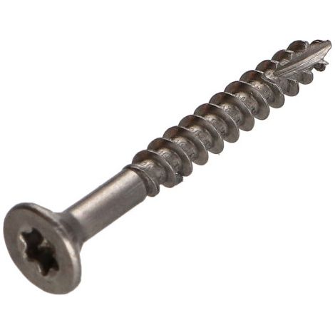 Vis bois TEKOR Inox A2 Tête fraisée Cranté TORX T25 6X45 Filetée sur 30 Pointe antifendage type 17 (1/5)