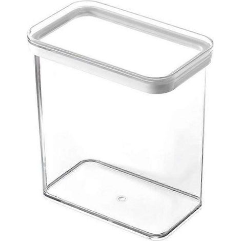 Boîte de rangement murale hermétique en plastique pour placard de cuisine, avec couvercle coulissant et fermeture hermétique, pour bocaux à céréales transparents et boîtes de rangement (2 unités) (1/5)